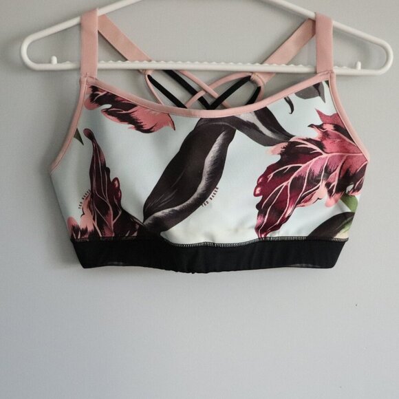Ted Baker London Women's Sz M Floral‎ Sleeveless Activewear Stretch Sports Bra - Picture 5 of 11